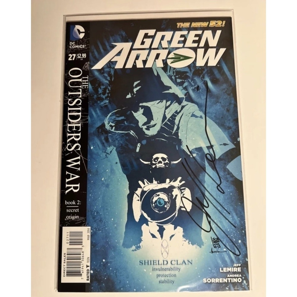 Green Arrow The New 52 #27 Signed By Jeff Lemire With COA DC Comics